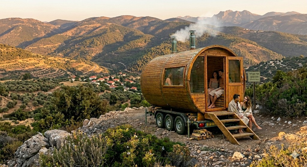 סאונה ניידת ליום גיבוש — חוויה צוותית בגליל